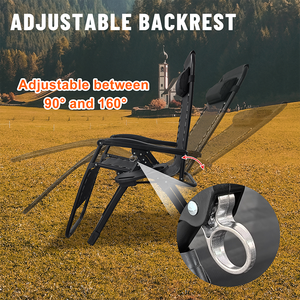 Ghế thư giãn không trọng lực có logo tùy chỉnh, màu đen, đồ nội thất sân vườn, ghế gấp có thể điều chỉnh - Product Image 3