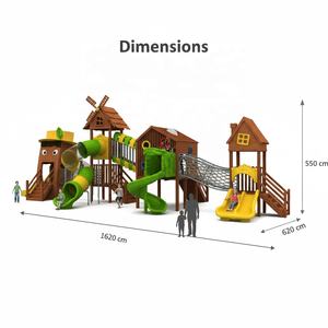 Grande tour en bois de haute qualité, jeux d'amusement pour enfants, installations d'amusement, toboggans extérieurs, équipement de jeux de terrain de jeux - Product Image 3