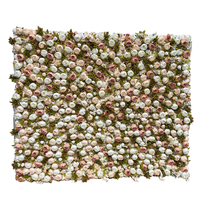 Mur de fleurs artificielles personnalisé enroulable, pivoines et roses rouges, blanches et roses, toile de fond 8ft x 8ft pour décoration de mariage et événements