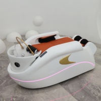 Lit de shampooing de salon spa moderne chaise de massage pour le lavage des ongles avec circulation de l'eau nouveau bassin de shampooing humide à vapeur