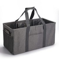 Sac fourre-tout utilitaire extra large 42L en tissu Oxford, sacs d'épicerie pliables réutilisables avec poignées et poches