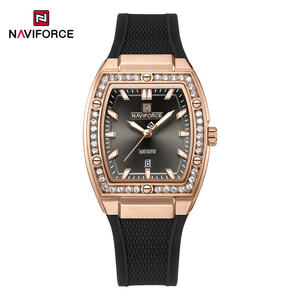 Reloj de cuarzo NAVIFORCE 5071 para mujer, nuevo, elegante, con diamantes incrustados en la esfera, luz nocturna, calendario, resistente al agua, de lujo. - Product Image 1