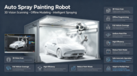 Sistema Robótico Inteligente de Pintura Automotriz por Pulverización con Escaneo 3D para Generar un Modelo Digital del Vehículo y Edición de Rutas Fuera de Línea