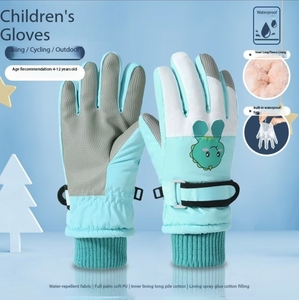 Gants de <span class=keywords><strong>ski</strong></span> imperméables et chauds pour enfants, gants de neige imprimés mignons, coupe-vent et antidérapants pour garçons et filles, sports de plein air - Product Image 3