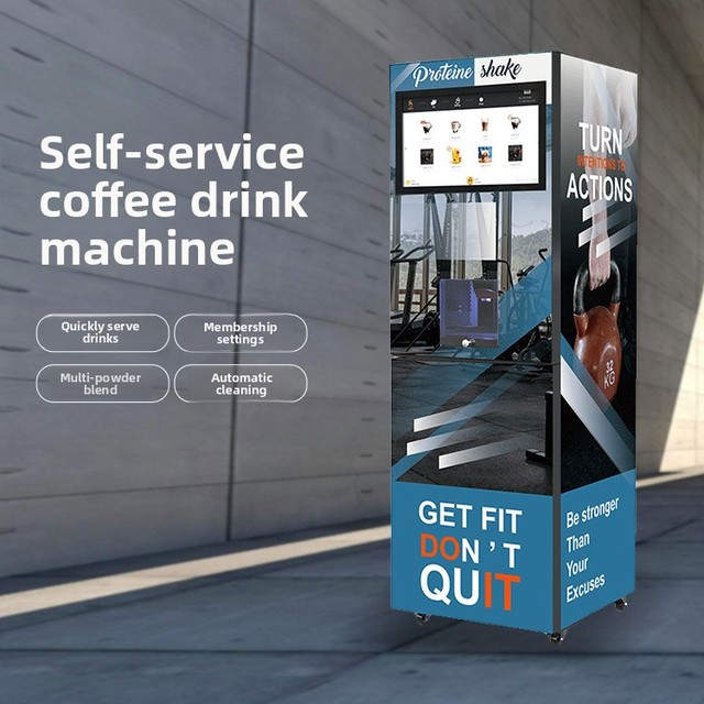 Junke Automatic Unmanned Coffee Milk Tea Vending Machine 22-inch Touchscreen QR Code Payment Direct Factory Supply