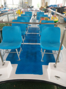 Barco Eléctrico Ecológico para 10 Personas, Motor de 1.2kw, <span class=keywords><strong>4</strong></span> Baterías, Asientos de Acero Inoxidable y Fibra de Vidrio de 12 mm, Alquiler de Barcos, Transporte, Paseo - Product Image 3