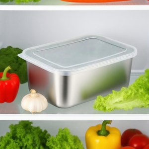 Contenedores de almacenamiento de alimentos de acero inoxidable 304 con tapas Contenedores de comida de metal de grado alimenticio de gran capacidad - Product Image 3