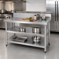 Table de travail en acier inoxydable robuste pour cuisine commerciale, design d'angle, idéale pour la préparation en restaurant – Fournisseur direct usine