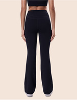 Pantalon large de yoga doublé polaire pour femme - Taille haute push-up, vêtement d'extérieur pour le sport, le fitness et les tenues décontractées évasées