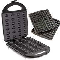 Petits appareils de cuisine : Gaufrier électrique automatique 12 trous pour gaufres aux noix, gaufres Apera, gaufres enroulées et saucisses grillées