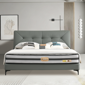 Lit de rangement multi-styles réglable, minimaliste et luxueux, avec revêtement en cuir véritable, structure en acier durable et housse amovible - Product Image 1