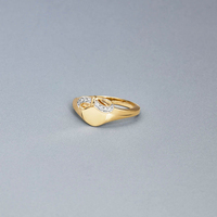 Milskye Personnalisé Arc Chevalière Bague Plaqué Or Fine Jewelry Initiale Personnalisée pour les Femmes