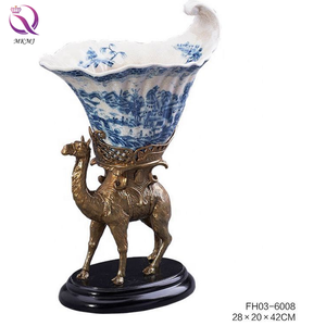 Personnalisé faible QUANTITÉ MINIMALE DE COMMANDE de luxe haut de gamme bleu et blanc porcelaine main-peint or généraux autel et vases pour d'autres décor à <span class=keywords><strong>la</strong></span> maison - Product Image 6