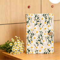 Carnet brodé Daisy, carnet floral A5 A6 ligné, couverture rigide, ouverture à plat, joli carnet, cadeaux pour femmes, fleurs de marguerite blanches