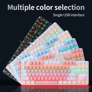 Bajeal K100 Teclas de doble color 87 Teclas <span class=keywords><strong>RGB</strong></span> Respiración Interruptor azul claro Teclado mecánico para juegos con cable - Product Image 6