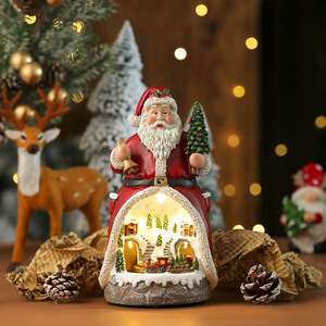 ดรอปชิปปิ้ง ชุดของขวัญตกแต่งคริสต์มาสเรซิ่นรูปซานตาคลอสหมุนได้ พร้อมไฟ LED และพอร์ต USB สำหรับ Shopify - Product Image 4