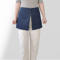 Tablier de style nordique en jean, demi-corps, sans manches, résistant à la saleté, tendance, durable, réutilisable, japonais, unisexe, pour le nettoyage