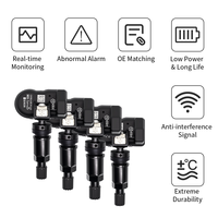 Système de surveillance de pression des pneus (TPMS) universel AUTEL 2-en-1 433 MHz 315 MHz, capteur de pression des pneus MX à valve métallique noire, programmable à l'échelle mondiale pour toutes les voitures