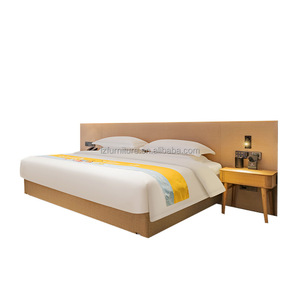 Custom Size 3 Star Hotel Bed Frame And Hotel Bedding Sheets Set MDF Wooden Base With <b>Panel</b> <b>Headboard</b> For Apartment Hotel Motel - Product Image 5