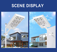 Lampadaire solaire avec boîtier ABS, capteur radar, télécommande, IP65, panneau multicristallin, batterie au phosphate de fer