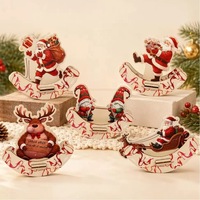 Nouveauté Décoration de Noël pour la maison : Ornements de table en bois, Père Noël, Renne, Gnome, Traîneau, et Ornement de Noël à bascule