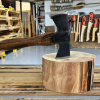 Hache de survie tactique à double tête pour le combat en plein air Tête de hache en acier inoxydable sur manche en bois pour le camping et le fendage du bois