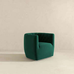 New Modern Delaney Green Velvet <b>Swivel</b> Chair-Durable Eco-Friendly & Portable Home Furniture for Living Room Bedroom & Dining - Product Image 4