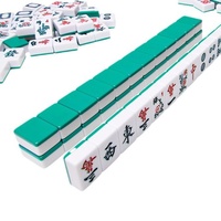 Jeu de Mahjong américain bicolore, 166 tuiles en mélamine, coffret de rangement en bois de luxe, kit de jeu doublé de feutre