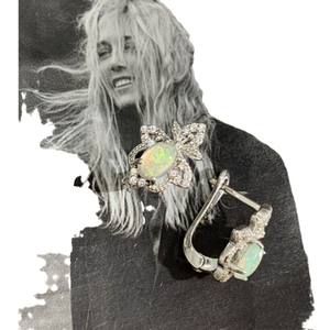 Pendientes de Plata 925 con Ópalo Natural Incrustado, Diseño de Corazón de <span class=keywords><strong>Cuervo</strong></span> Moderno, 3g para Aniversario - Product Image 5