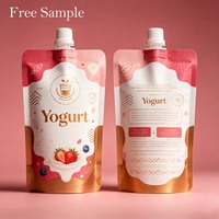 Pochette souple personnalisée avec bec verseur pour aliments liquides, qualité alimentaire, réutilisable, pour yaourt et boissons, en plastique compressible