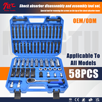 MT-TOOLS 58 pièces – Kit d'outils de démontage et d'installation d'amortisseurs en acier avec douilles de montage supérieur