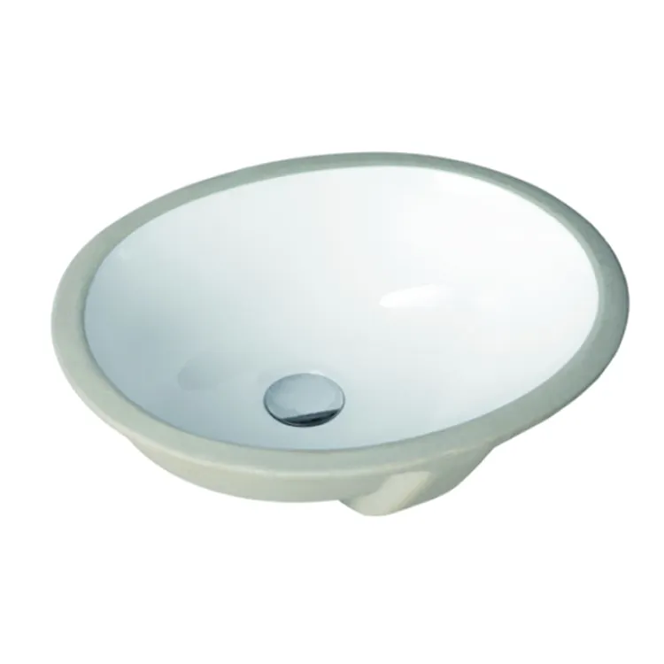 उच्च गुणवत्ता बाथरूम काउंटर के तहत सफेद हाथ धोने सिंक अंडाकार आकार चीनी मिट्टी वॉश बेसिन