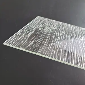 China Fabriek Patroon Glazen Panelen Ultra Wit Helder Regenpatroon Decoratief Glas Voor Garderobedeuren