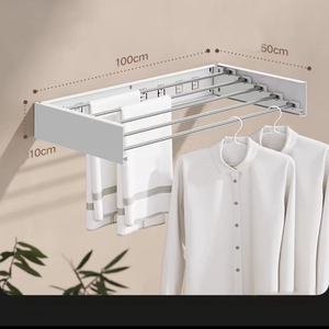 Baño montado en la pared extraíble ropa oculta tendedero de ropa interior plegable tendederos de ropa - Product Image 3