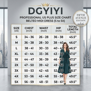 Abito Midi Elegante in Tessuto Intrecciato Personalizzato da <span class=keywords><strong>Donna</strong></span> con Cintura, Stile Avvolgente, per Ufficio e Feste, Taglie Forti dalla S alla 5XL - Product Image 4