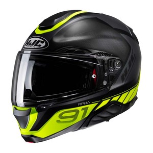 Casco Modulare Hjc Rpha 91 Giallo e Nero in Fibra Composita per Moto - Product Image 1