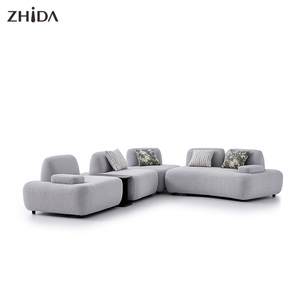 Ensemble de canapés d'angle modulaires en tissu avec coussins confortables, mobilier de salon moderne - Product Image 2