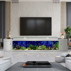 Mueble para <span class=keywords><strong>TV</strong></span> Ultra Blanco con Pecera Abierta para Peces Dorados, Sala de Estar, Nuevo Modelo 2025, Pecera Grande Ecológica sin Agua, Dragón Dorado - Product Image 6