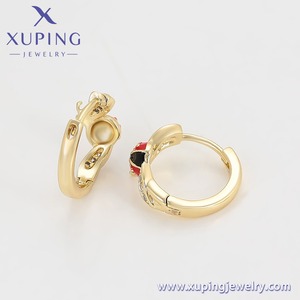 X001117955 <span class=keywords><strong>Orecchini</strong></span> a cerchio XUPING a forma di <span class=keywords><strong>coccinella</strong></span>, placcati oro 14K, con zirconi scintillanti, per uso quotidiano - Prezzo di fabbrica - Product Image 5