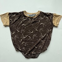 Romper Bayi Perempuan Berkualitas Tinggi Motif Sapi Barat Bahan Serat Bambu Kerah Halter Hiasan Ruffle Model Bodysuit Satu Potong Gaya Pakaian Renang Musim Panas