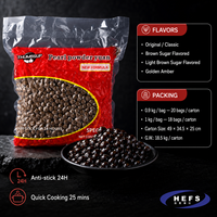 THUMBS Perles de tapioca noires originales, moelleuses et élastiques, 900g*20/1kg*18 par carton, pour les magasins de bubble tea, les cafés, les restaurants, OEM/ODM