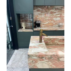 Nhà sản xuất sang trọng Norwegian Rose phiến đá cẩm thạch cho sảnh khách sạn bức tường tiếp tân Bàn quầy bar và thương mại mặt tiền - Product Image 4