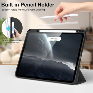 Funda para <span class=keywords><strong>iPad</strong></span> Air de <span class=keywords><strong>13</strong></span> Pulgadas / <span class=keywords><strong>iPad</strong></span> Pro de 12.9 Pulgadas 6.ª/5.ª/4.ª Generación (2022/2021/2020/2018) Funda Trasera de TPU Suave con Soporte y Porta Lápiz - Product Image 5