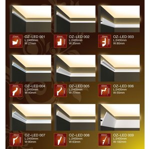 Moulure de <span class=keywords><strong>corniche</strong></span> LED en PU, moulure de plafond en polyuréthane pour éclairage <span class=keywords><strong>indirect</strong></span>, pour la décoration intérieure de maisons, villas et hôtels - Product Image 3