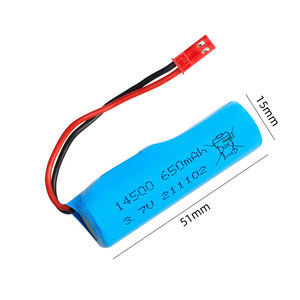 Baterai Li-ion Silinder Isi Ulang 10C 14500 <span class=keywords><strong>3</strong></span>.7V 650mAh High Rate untuk Model Kapal RC dan Aksesoris Kelautan - Product Image 1