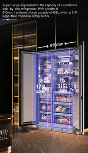 Kulkas Built-in 488L Side-by-Side Portabel dengan Kompresor, Rendah Kebisingan, Bebas Embun Beku, Panel Siap Pasang untuk Penggunaan Rumah Tangga dan Hotel - Product Image 5