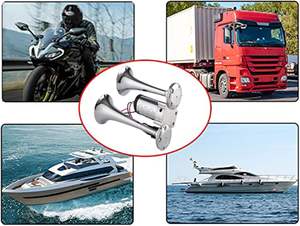 12Vエアホーン、トラック・ローリー・列車・ボート・自動車・バン・船舶用150DB超大音量コンプレッサーキット - Product Image 5