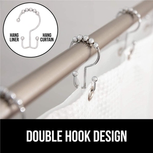 Embrasses à rideaux chromés, 2 pièces, accessoires pour <span class=keywords><strong>rideau</strong></span> <span class=keywords><strong>de</strong></span> <span class=keywords><strong>douche</strong></span>, Double crochet - Product Image 4