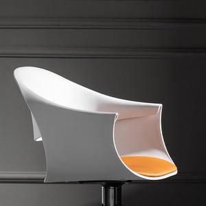 Fauteuil de salle à manger pivotant moderne avec base en métal et roulettes pour salle de réunion ou bureau - Product Image 4