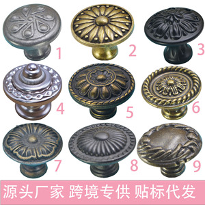 Zinc Alloy Cabinet <b>Knobs</b> Round Antique Bronze Traditional Furniture Handle Durable Cabinet <b>Door</b> Pulls - Product Image 2
